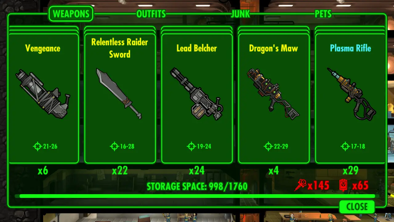 fallout shelter best weapons